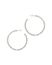 Load image into Gallery viewer, Everly Flat Herringbone Chain Hoop Earrings
