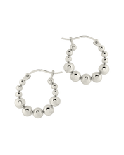 Load image into Gallery viewer, Graduated Bubble Sphere Hoop Earrings
