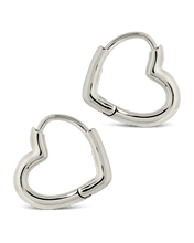 Load image into Gallery viewer, Elle Heart Micro Hoop Earrings
