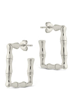 Load image into Gallery viewer, Bamboo Rectangular Hoop Earrings
