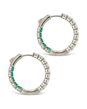 Load image into Gallery viewer, Karsyn Emerald Classic Hoops
