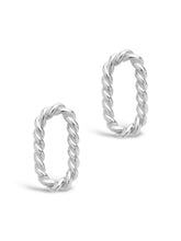 Load image into Gallery viewer, Sterling Silver Braided Oval Stud Earrings

