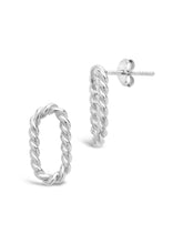 Load image into Gallery viewer, Sterling Silver Braided Oval Stud Earrings
