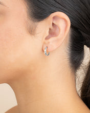 Load image into Gallery viewer, Sterling Silver Graduated Huggie Hoop Earrings
