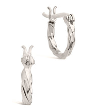 Load image into Gallery viewer, Sterling Silver Simple Twist Hoop Earrings
