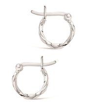 Load image into Gallery viewer, Sterling Silver Simple Twist Hoop Earrings
