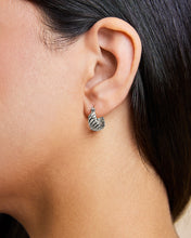 Load image into Gallery viewer, Sterling Silver Croissant Dome Hoop Earrings
