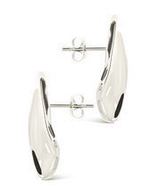 Load image into Gallery viewer, Sterling Silver Vivien Molten Square Statement Studs
