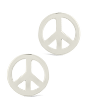 Load image into Gallery viewer, Sterling Silver Peace Sign Studs

