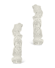 Load image into Gallery viewer, Sterling Silver Mary Textured Hoop Earrings
