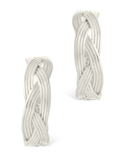Load image into Gallery viewer, Sterling Silver Janet Ribbed Hoop Earrings
