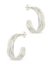 Load image into Gallery viewer, Sterling Silver Janet Ribbed Hoop Earrings

