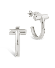 Load image into Gallery viewer, Sterling Silver Kaira Crossbar Hoops
