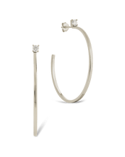 Load image into Gallery viewer, Sterling Silver Kamryn Luxe Stone Accent Hoops
