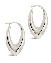 Load image into Gallery viewer, 1.5" V Drop Hoop Earrings

