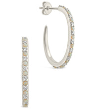 Load image into Gallery viewer, Lorna CZ &amp; Opal Studded Hoop Earrings
