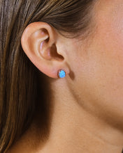 Load image into Gallery viewer, Sterling Silver Blue Opal Oval Stud Earrings
