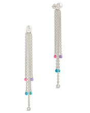 Load image into Gallery viewer, Delmare Enamel &amp; Pearl Dangle Earrings
