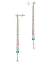 Load image into Gallery viewer, Delmare Enamel &amp; Pearl Dangle Earrings
