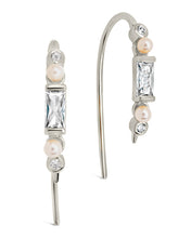 Load image into Gallery viewer, Nadia CZ &amp; Pearl Threader Earrings
