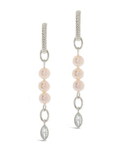 Load image into Gallery viewer, Ivanna CZ Charm Pearl Dangle Earrings
