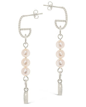 Load image into Gallery viewer, Ivanna CZ Charm Pearl Dangle Earrings
