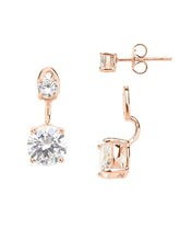 Load image into Gallery viewer, Sterling Silver Brilliant CZ Stud Jacket Earrings
