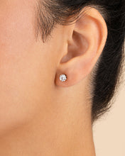 Load image into Gallery viewer, Sterling Silver 5mm CZ Stud Earrings
