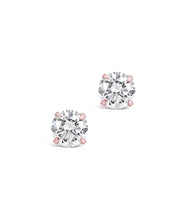 Load image into Gallery viewer, Sterling Silver 4mm CZ Stud Earrings
