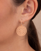 Load image into Gallery viewer, Sterling Silver Round Filigree Dangle Earrings
