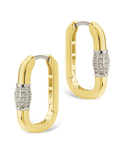 Load image into Gallery viewer, Tanya CZ Dualtone Carabiner Hoops
