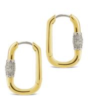 Load image into Gallery viewer, Tanya CZ Dualtone Carabiner Hoops
