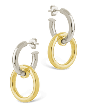 Load image into Gallery viewer, Jemma Two-Tone Double Circle Earrings
