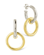 Load image into Gallery viewer, Jemma Two-Tone Double Circle Earrings
