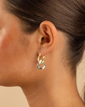 Load image into Gallery viewer, Trudy Dualtone Chainlink Drop Hoops
