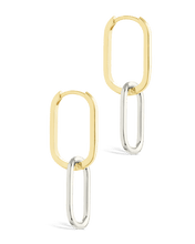 Load image into Gallery viewer, Sterling Silver Raleigh Link Drop Hoops
