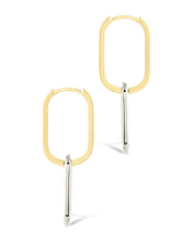 Load image into Gallery viewer, Sterling Silver Raleigh Link Drop Hoops
