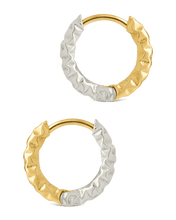 Load image into Gallery viewer, Sterling Silver Augustina Textured Dual Tone Hoops
