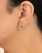 Load image into Gallery viewer, Sterling Silver Augustina Textured Dual Tone Hoops
