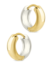 Load image into Gallery viewer, Betina Dual Tone Thick Micro Hoops
