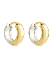 Load image into Gallery viewer, Betina Dual Tone Thick Micro Hoops

