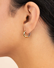 Load image into Gallery viewer, Betina Dual Tone Thick Micro Hoops

