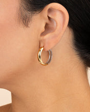 Load image into Gallery viewer, Betina Dual Tone Thick Micro Hoops
