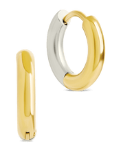 Load image into Gallery viewer, Cinzia Dual Tone Thin Micro Hoops
