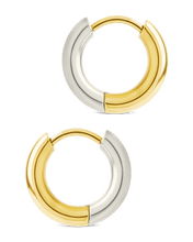 Load image into Gallery viewer, Cinzia Dual Tone Thin Micro Hoops
