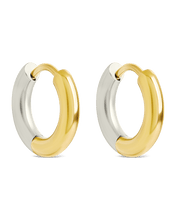 Load image into Gallery viewer, Cinzia Dual Tone Thin Micro Hoops
