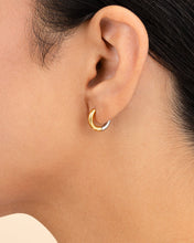 Load image into Gallery viewer, Cinzia Dual Tone Thin Micro Hoops
