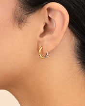 Load image into Gallery viewer, Cinzia Dual Tone Thin Micro Hoops
