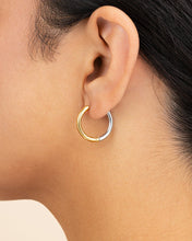 Load image into Gallery viewer, Cinzia Dual Tone Thin Micro Hoops
