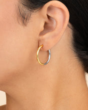 Load image into Gallery viewer, Cinzia Dual Tone Thin Micro Hoops
